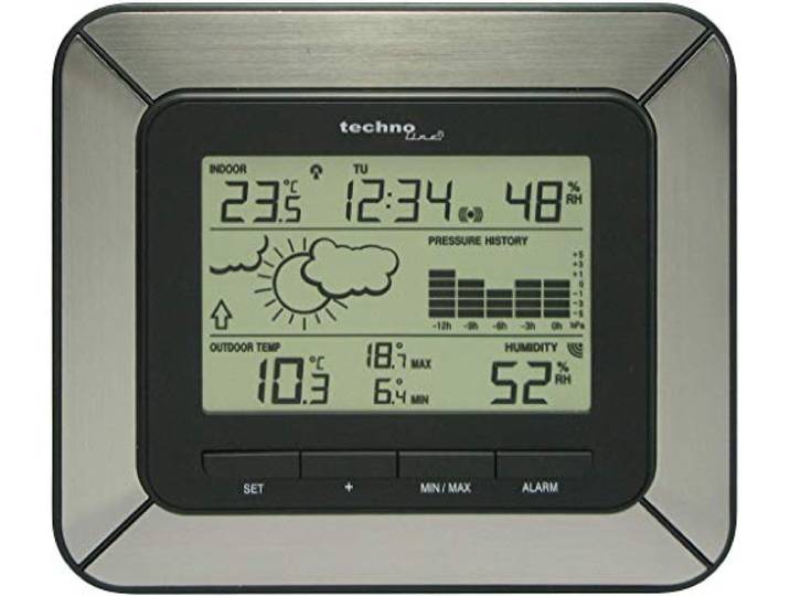 techno line Wetterstation WS 9273-IT mit Vorhersage von Wettersituationen und Wettertendenz sowie 12h Luftdruckhistore