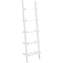SoBuy Bücherregal mit 5 Fächern Weiß 56x32,5x190cm Modern