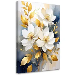 BILD auf Leinwand, Weiße Blumen Botanik Natur