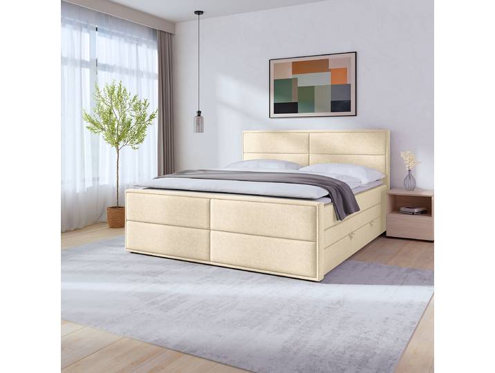Boxspringbett 120 x 200cm Webstoff Pria Beige H2