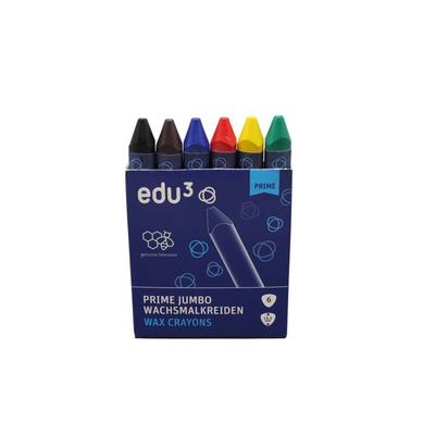 edu³ PRIME Jumbo Wachsmalkreide Basic, 6er Set