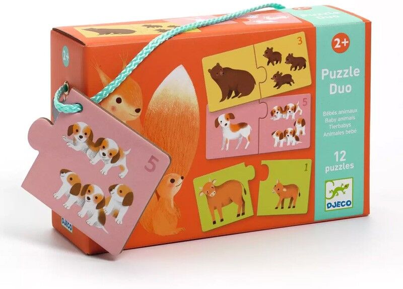 Puzzle Duo Bébés animaux 24 pcs - Djeco