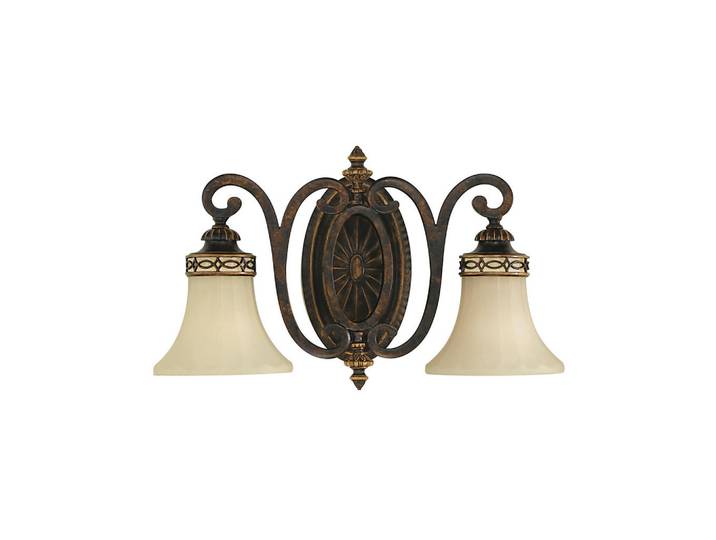 Elstead Lighting Wandleuchte Drawing Room, Walnussfarben, Metall, Glas, 46.5x25.4x16.6 cm, RoHS, Lampen & Leuchten, Innenbeleuchtung, Spots & Strahler, Wandstrahler