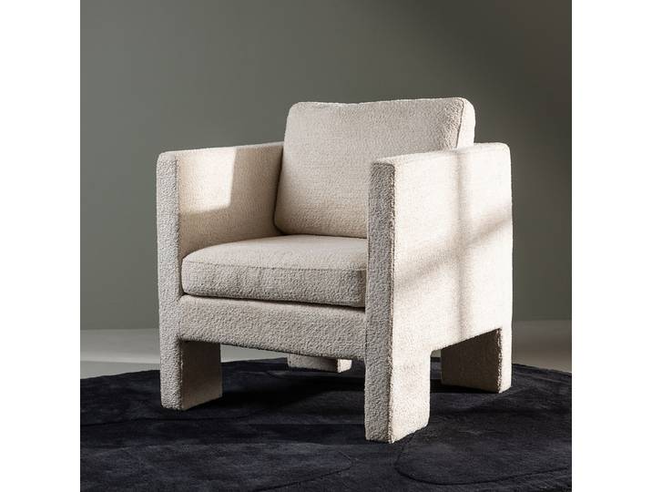 Loungesessel Ragusa Weiß Webstoff 80 x 87 x 74cm