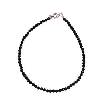 Armband FIRETTI "Schmuck Geschenk Silber 925 Armschmuck Armkette Edelstein" Gr. 17, silber (silberfarben, schwarz, schwarz), Armbänder, Damen, 17, Silber 925 (Sterlingsilber), Armband, Made in Germany - mit Spinell