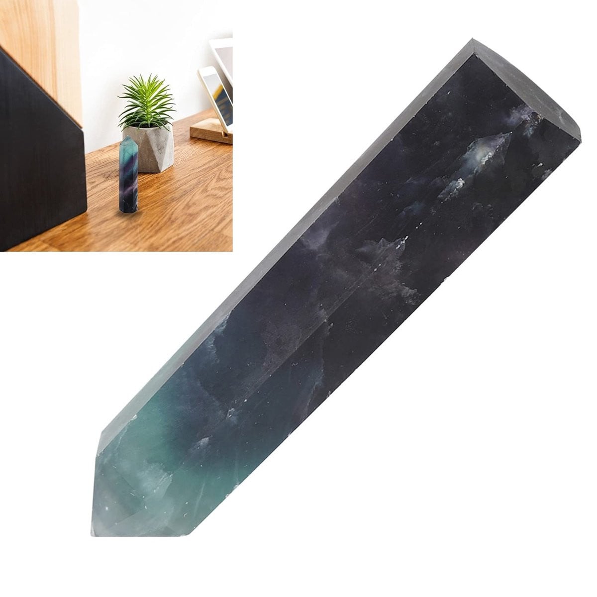 Dailygoods Fluoriet Kristal Zeshoekige Wanddecoratie - Natuurlijke Kwarts Ornament voor Huis en Kantoor