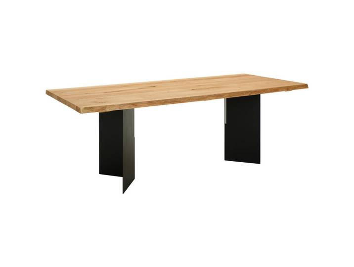 Linea Natura Esstisch, Natur, Eiche, Holz, Eiche, vollmassiv, rechteckig, Y-Form, 100x75x220 cm, Esszimmer, Tische, Esstische, Baumkantentische