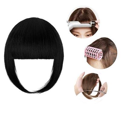 pony haarclip in pony pony fransen mit bügeln haarteile für frauen dicker pony flach ordentlich pony haarverlängerung zum täglichen tragen
