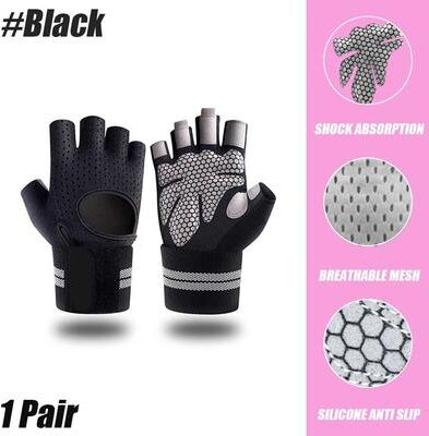 Inspired Finds Weightlifting Gloves With Wrist Support black l