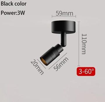 Uplift Picks Adjustable LED Spotlight Zoom Focus Surface Mounted Ceiling Light black (3w) 3500k