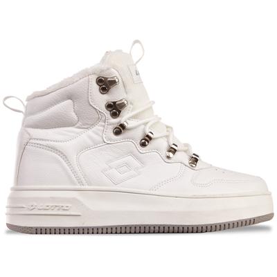 Sneaker LOTTO, Damen, Gr. 39, weiß (weiß, leuchtendesgrau), Kunstfaser, Synthetik, Schuhe Sneaker, - mit Metal-Hooks für komfortables Schnüren