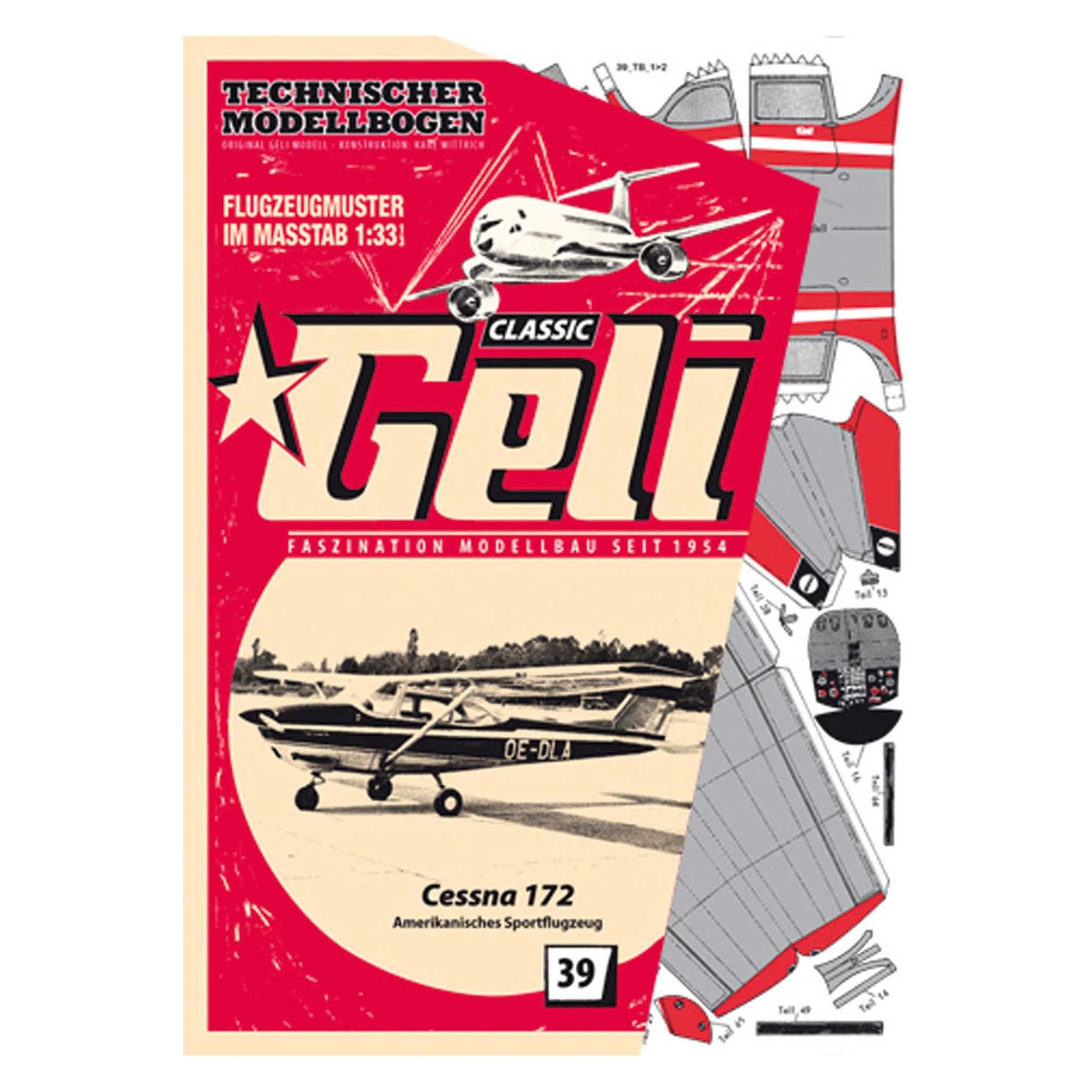 Geli cessna 172 kartonmodell (Motorflugzeug) (34039)
