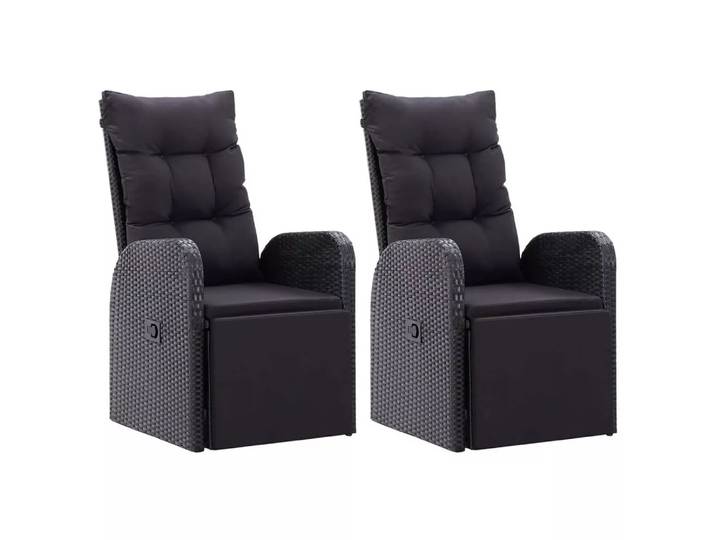 VidaXL - Garten-liegestuhl poly-rattan, One Size, Schwarz