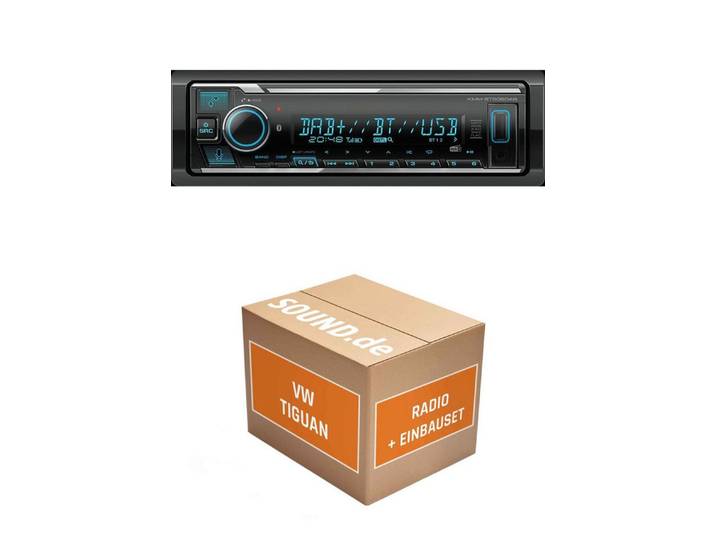 JUST SOUND best choice for caraudio Autoradio Kenwood KMM BT508 für VW Tiguan 1 Heckkamera Schwarz Autoradio (RDS, AM/FM Radio, Animiertes Display, Freisprecheinrichtung, 1 DIN)