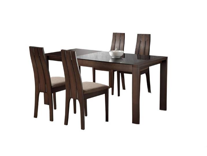 JVmoebel Esstisch Marmorierter Holztisch in edler brauner Farbgebung (Packung, 1-St., Tisch), Made in Europa