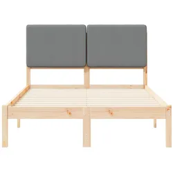 vidaXL Bettgestell mit gepolstertem Kopfteil Hellgrau 120 x 190 cm