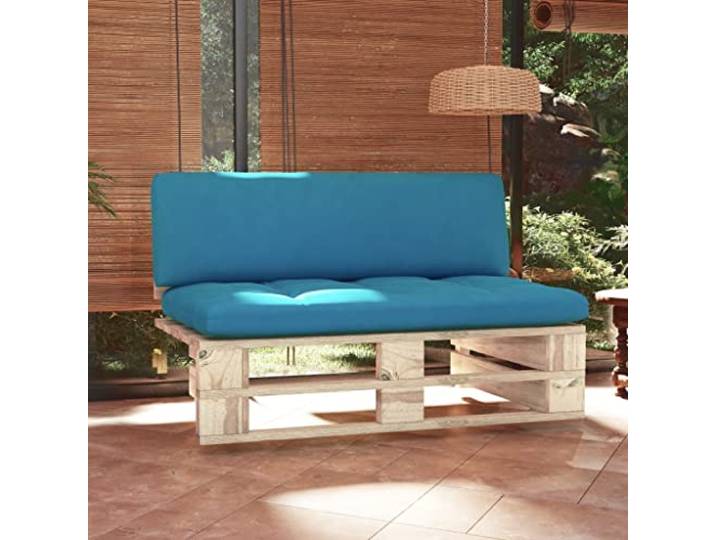 POUFGDR Sofa-Palette, Kiefernholz, imprägniert, mit Kissen Modular, sektional, Verwendung im Freien, rustikales Design, einfache Reinigung