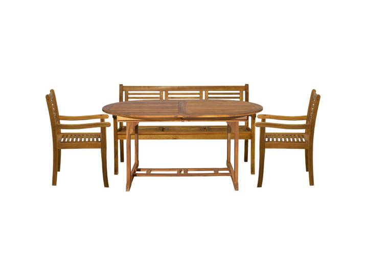 Gartenmöbel-Set Amadu natur Akazie B 150 T 100 H 75 cm - Gartenmöbel-Set - Wetterfeste Gartenmöbel & Accessoires