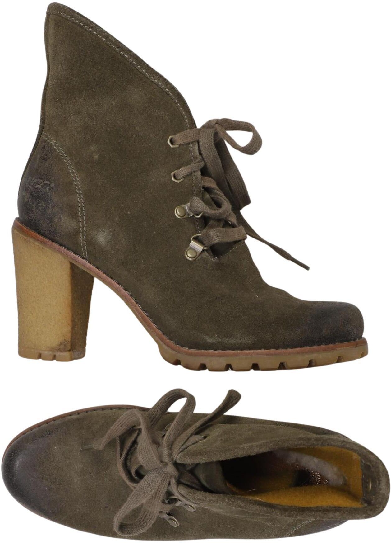 UGG Damen Stiefelette, Grün, Gr. EU 39, Leder - Second Hand