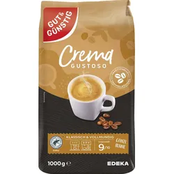GUT&GÜNSTIG Crema Gustoso Kaffeebohnen 1,0 kg