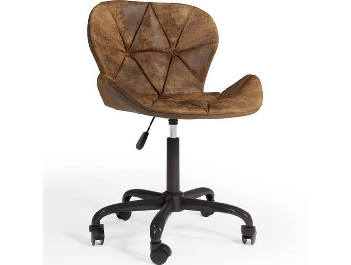 Chaise de bureau vintage - Cuir végétalien - Haer Marron vieilli