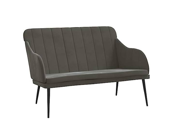 Makastle Sitzbank Dunkelgrau 110x76x80 cm Samt