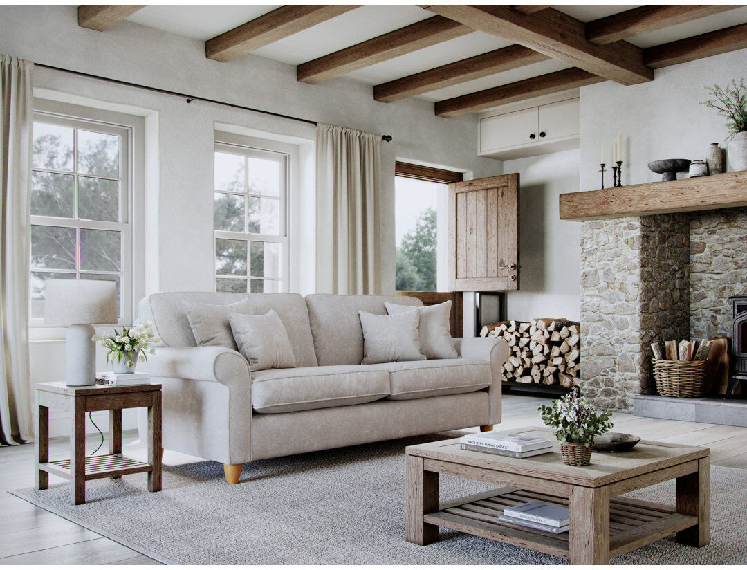 Lark Manor Clarkfield Sofa Ivory 4