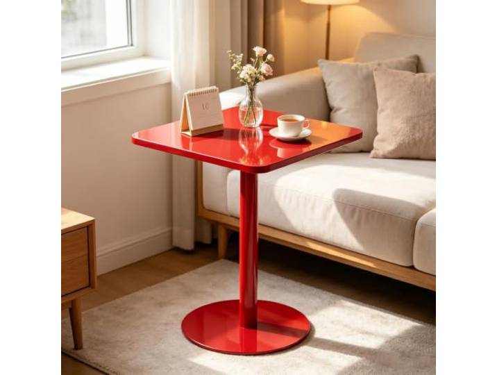 Couchtisch für Getränke, Beistelltisch, Bistro-Bartisch mit stabilem Sockel Cocktail-Freizeittische, Kneipentisch für kleine Räume, Küche, Schlafzimmer, Balkon(70x70x73cm)