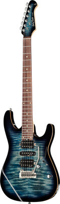 Harley Benton Fusion-III HSH EB FBLB Gloss Trans Flamed Blue Burst