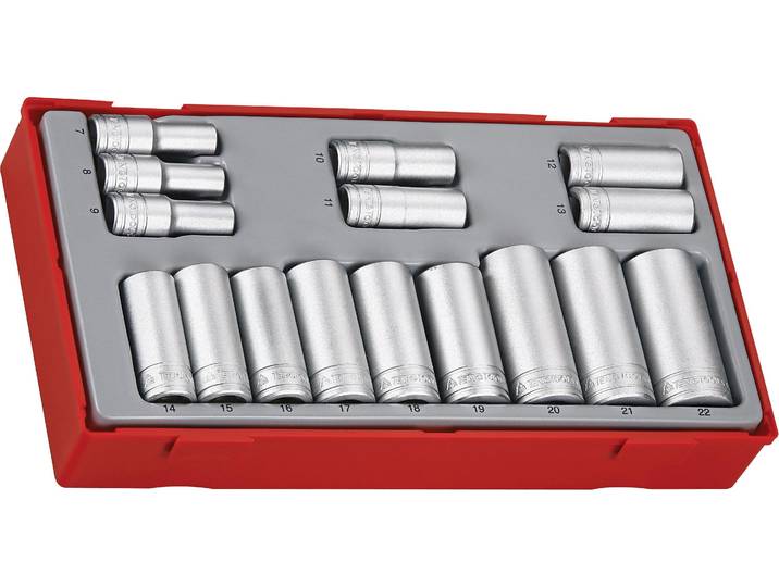 Teng Tools TT3816 Jeu de 16 clés à douilles carrées de 3/8 pouces