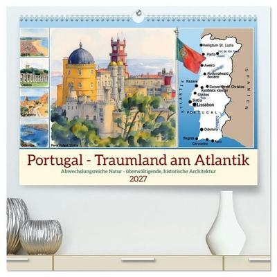 Portugal - Traumland am Atlantik (hochwertiger Premium Wandkalender 2027 DIN A2 quer), Kunstdruck in Hochglanz