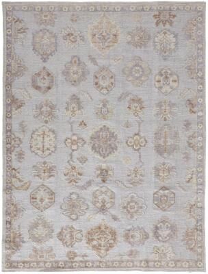 Grand Bazaar Tierney Eco Friendly PET Oushak Rug, Vapor Gray/Bone/Tan, Area Rug
