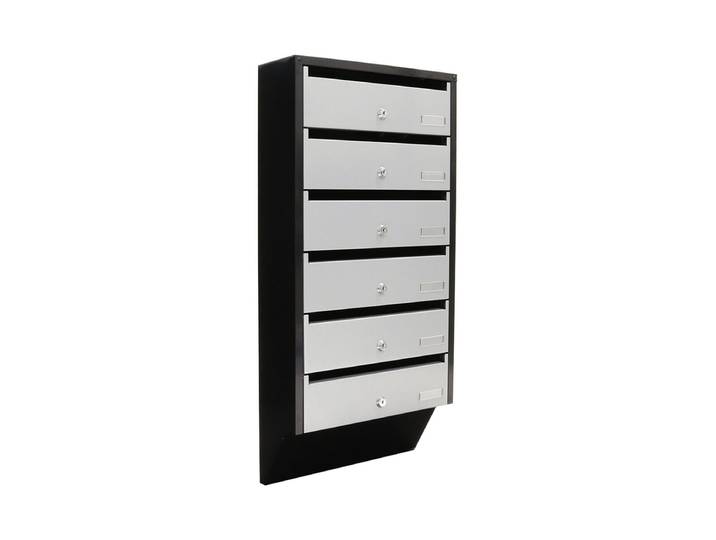 Rottner T06368 Depot 6 Briefkastenanlage Silber Schwarz