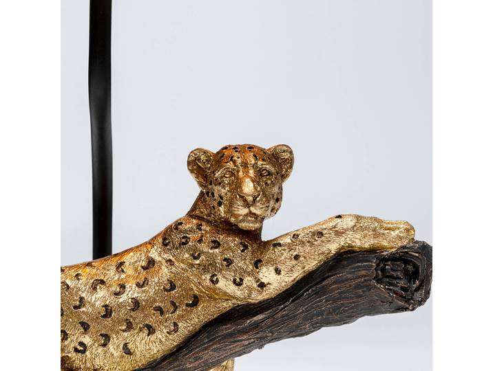 KARE Designer Tischlampe Relax Leopard, schwarz, für Wohn- / Esszimmer, Kunststoff, Design
