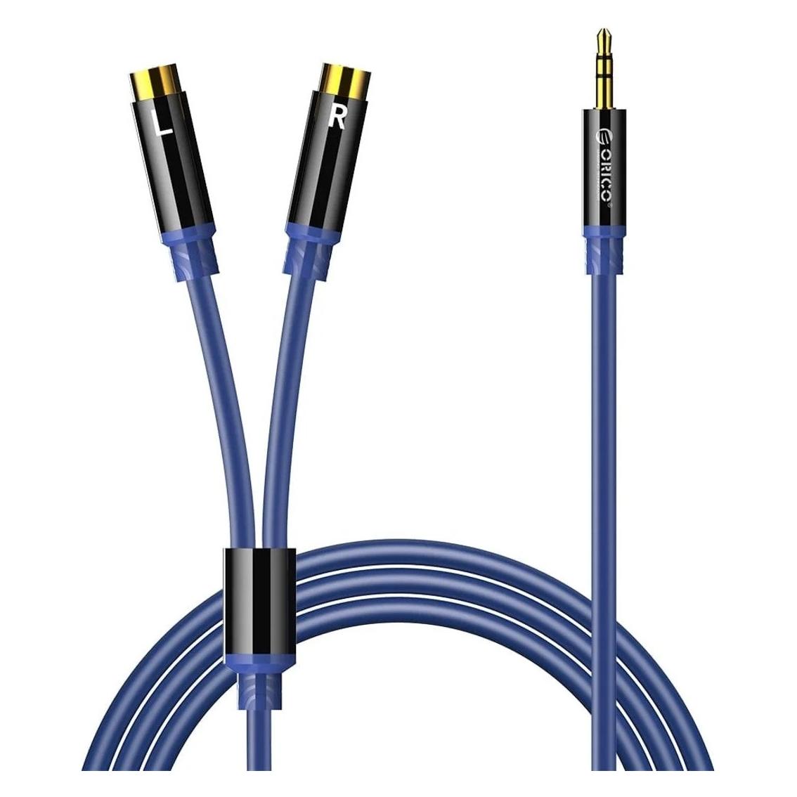 Orico Kabel Kabel audio AXRF mini jack 3.5 mm do 2x RCA żeńskiego 1.5 m - niebieski (1.50 m, AUX Kabel, Cinch Kabel) (ORICO-AXRF-15-BL-BP)