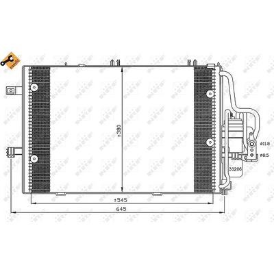 Nrf Kondensator mit Trockner 550x380x15 [Hersteller-Nr. 35530] für Opel, Vauxhall