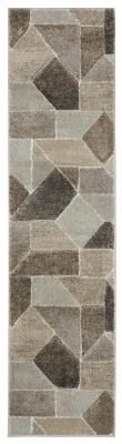 Vista Home Celeste Modern Geometric Grey/ Brown Power Loom Rug.