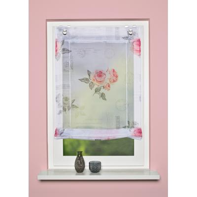Bändchenrollo HOME WOHNIDEEN "AMORE", rosa (rose), B:80cm H:130cm, Obermaterial: 100% Polyester, Raffrollos, bedruckt