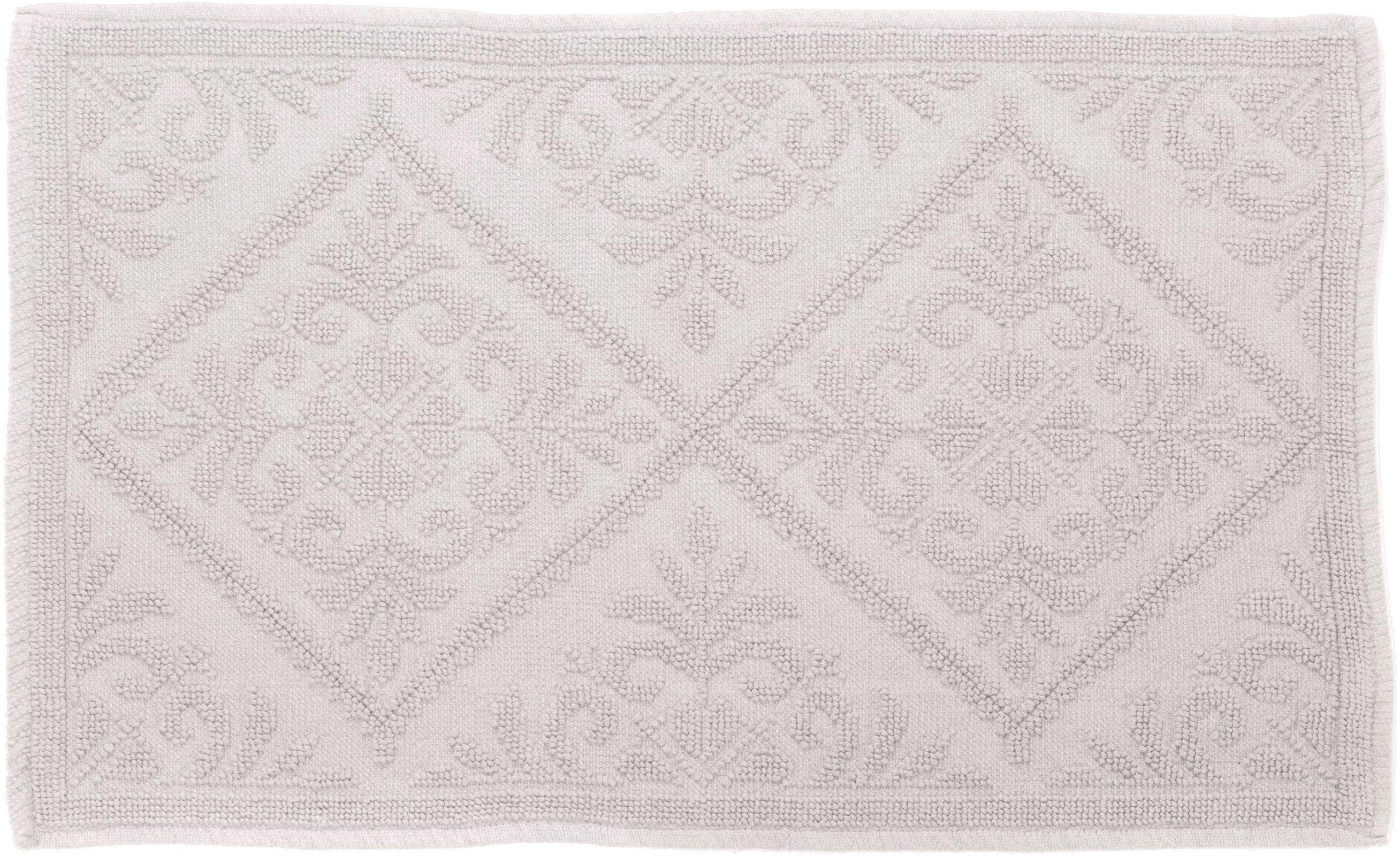 Badematte SPIRELLA "MOA", weiss (weiß), rechteckig (50cm x 80cm ), 1 Stk., Baumwolle, Badematten, Badematte weiß rechteckig (50cm x 80cm ), 1 Stk.