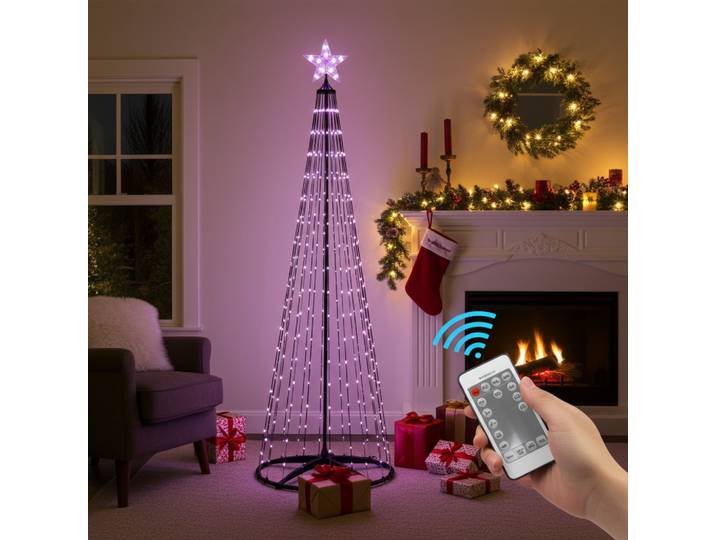 LED-Weihnachtsbaum Kegelform, mehrfarbig 370 LEDs. 210 cm