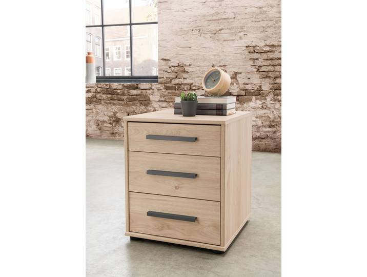 Nachttisch WIEMANN Brüssel , beige (steineiche nachbildung, schiefer nachbildung), B:40cm, Tische, Nachttisch, vormontiert