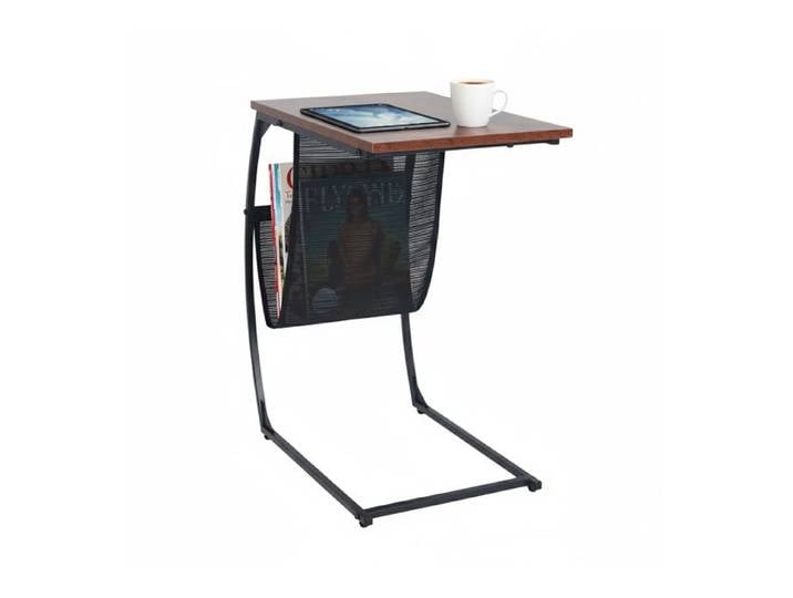 Relaxdays Beistelltisch mit Zeitungsablage C-Form