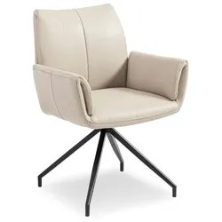 [de]sign & more Stuhl Losowa Leder Beige