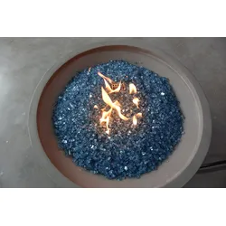 Gardenforma Deko Glas Splitt für Gas-Feuerstellen, Caribbean Blue 5-8 mm, 10 kg taubenblau