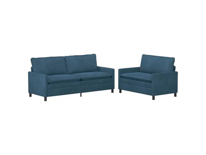 RJPLMFV 2-Sitzer-Sofa, Velours, Blau Stabiler Metallrahmen, doppellagige Kissen, abnehmbare Bezüge, modernes Design
