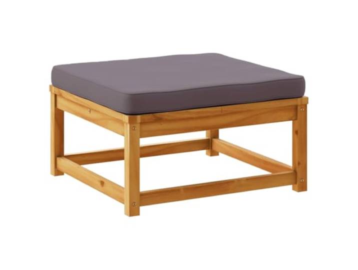POUFGDR Fußstütze für den Garten, Akazienholz, massiv, mit Kissen, Sitzsack Tropisches Hartholz, Latten - Akkumulator, vielseitig, modular, Kapazität 110 kg, einfache Pflege