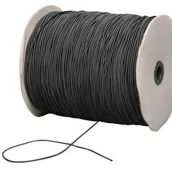 Gummischnur 2,2 mm schwarz, Latex, Polyester