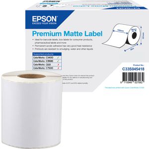 Epson Etiketten Premium Matte Label S045418, 76mm x 35m, Endlos-Etiketten, Papier, matt