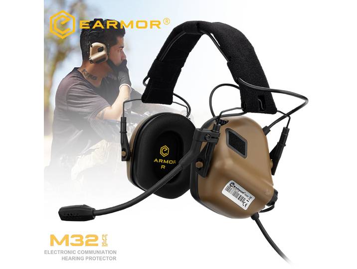 EARMOR M32 SE tir sport tactique suppression du bruit 22dB Protection casque chasse tactique cache-oreilles avec Microphone ﻿