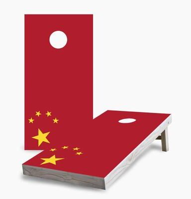 Skip's Garage Chinese Flag Cornhole Boards